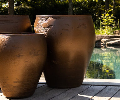 Artisan garden pots by Torc pots by Gardens by Keltie & Clark